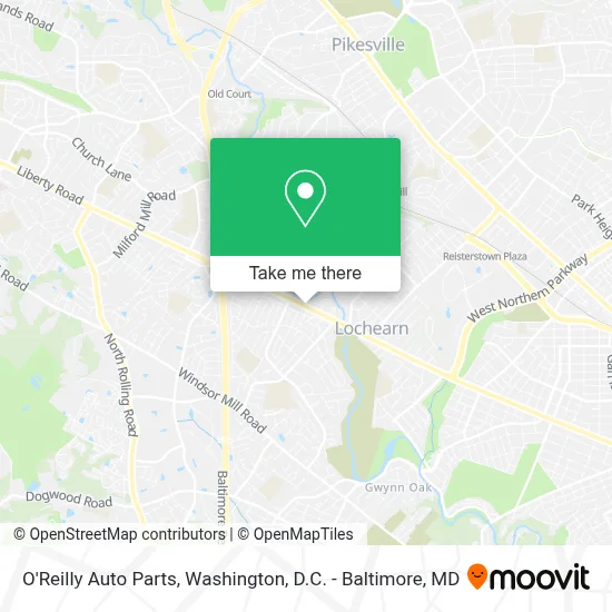 O'Reilly Auto Parts map