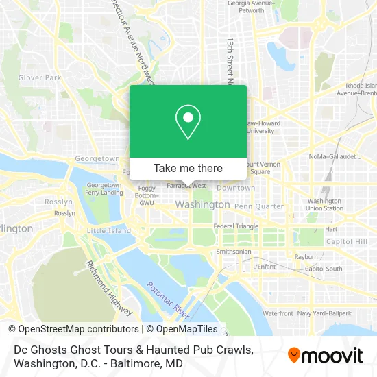 Dc Ghosts Ghost Tours & Haunted Pub Crawls map
