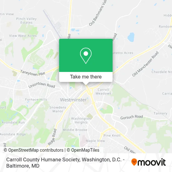 Carroll County Humane Society map