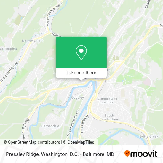 Pressley Ridge map