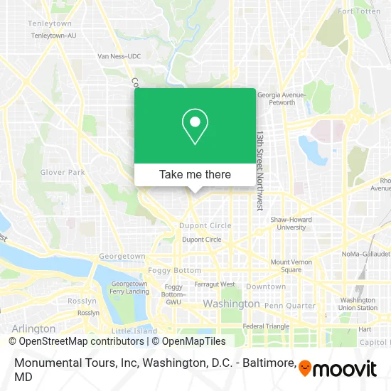 Monumental Tours, Inc map