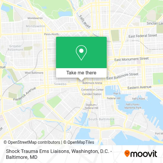 Shock Trauma Ems Liaisons map