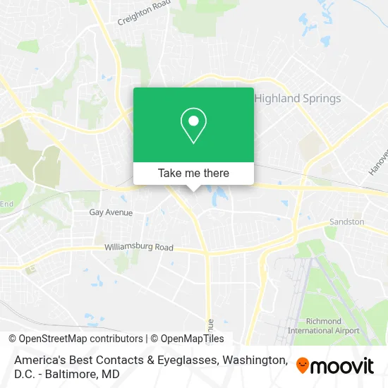 America's Best Contacts & Eyeglasses map