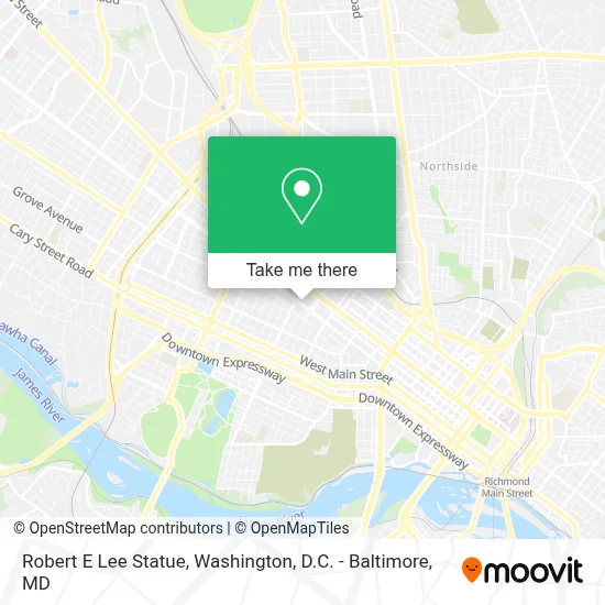 Robert E Lee Statue map
