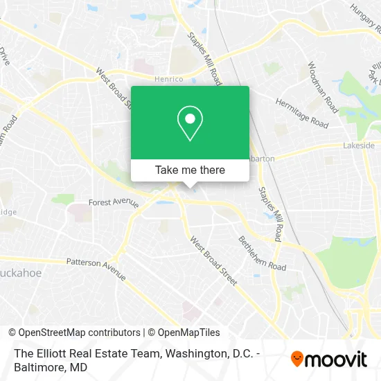 The Elliott Real Estate Team map