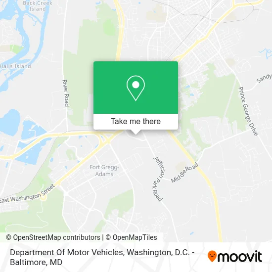 Department Of Motor Vehicles map