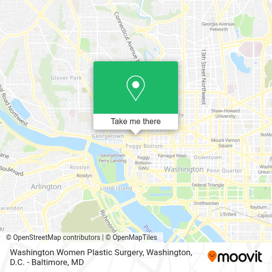 Washington Women Plastic Surgery map