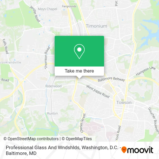 Professional Glass And Wndshlds map