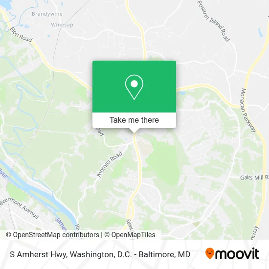 S Amherst Hwy map