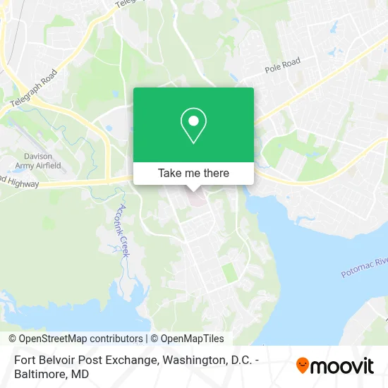 Fort Belvoir Post Exchange map