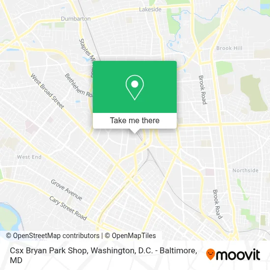 Csx Bryan Park Shop map