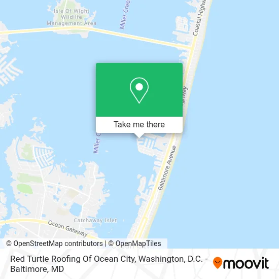 Red Turtle Roofing Of Ocean City map
