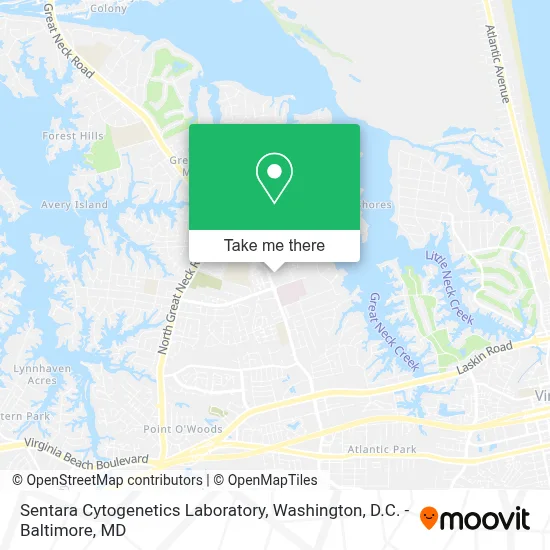 Sentara Cytogenetics Laboratory map