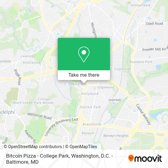 Bitcoin Pizza - College Park map