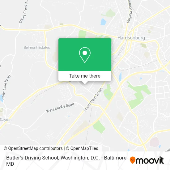Butler's Driving School map