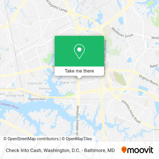 Check Into Cash map