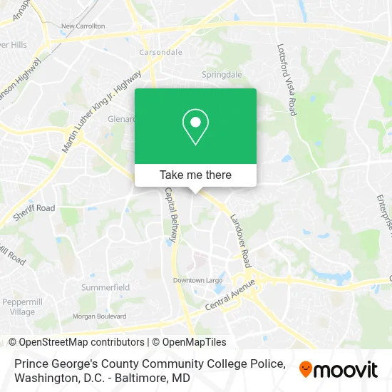 Prince George's County Community College Police map