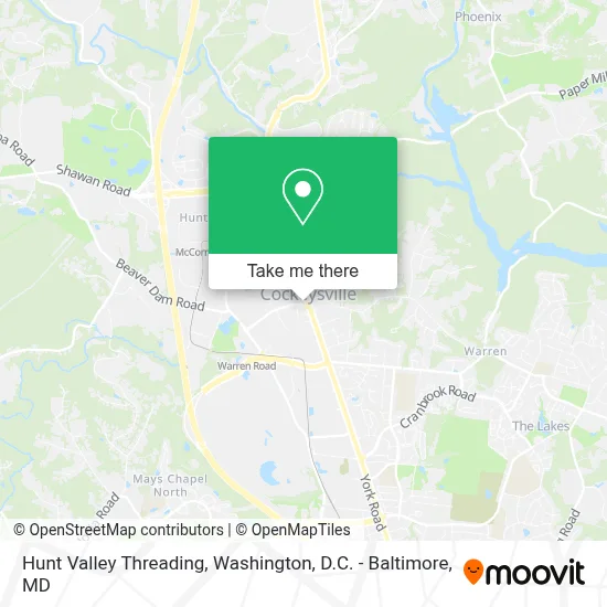 Hunt Valley Threading map