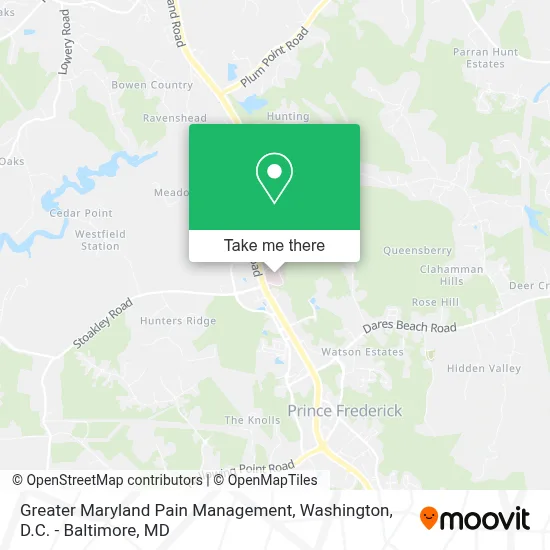Greater Maryland Pain Management map