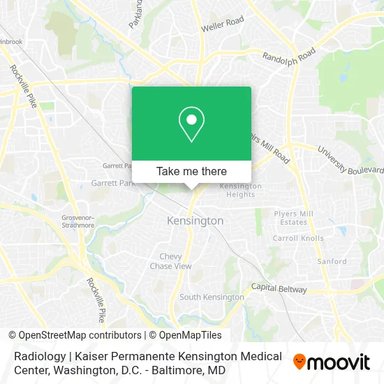 Radiology | Kaiser Permanente Kensington Medical Center map