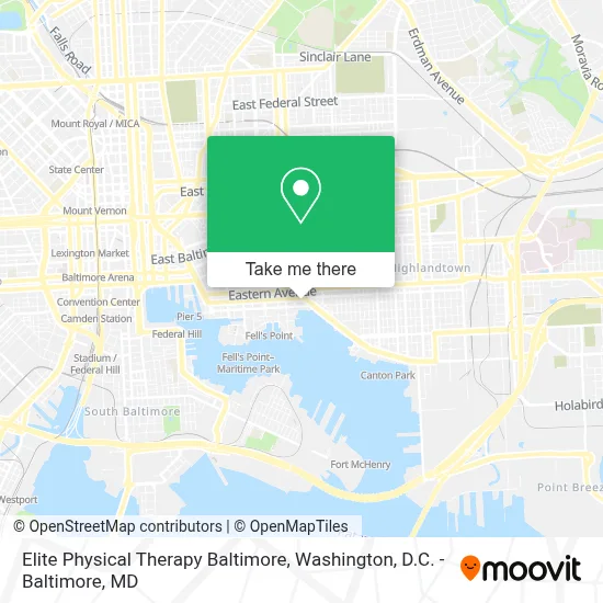 Elite Physical Therapy Baltimore map