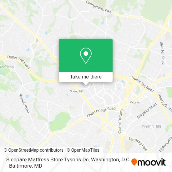 Sleepare Mattress Store Tysons Dc map