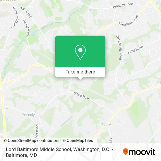 Lord Baltimore Middle School map