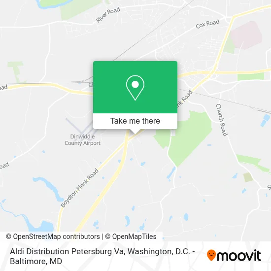 Aldi Distribution Petersburg Va map