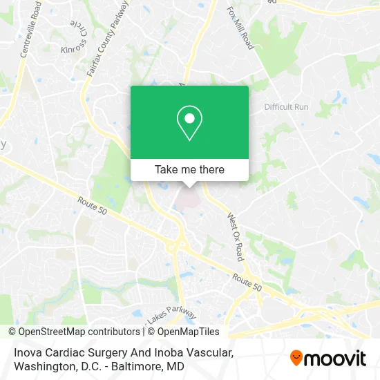 Inova Cardiac Surgery And Inoba Vascular map