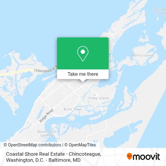 Coastal Shore Real Estate - Chincoteague map