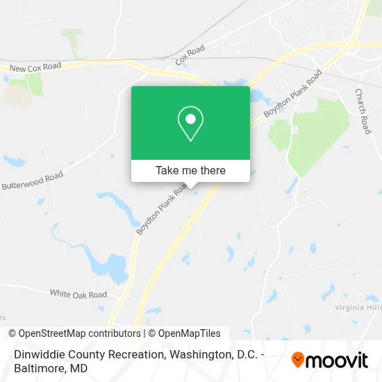 Dinwiddie County Recreation map