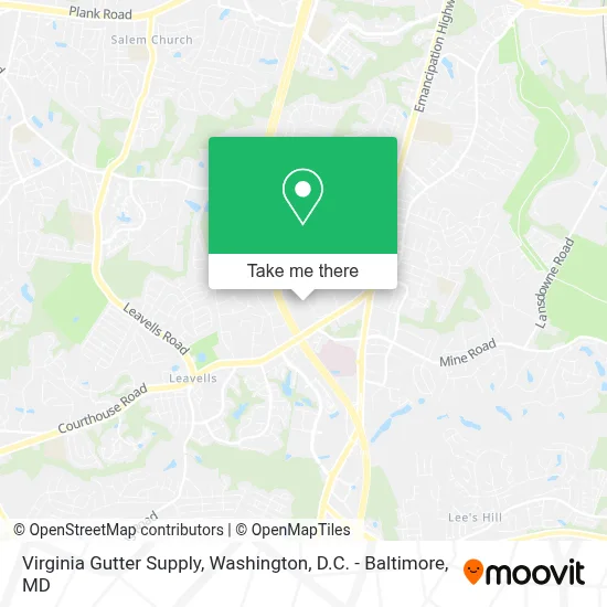 Virginia Gutter Supply map