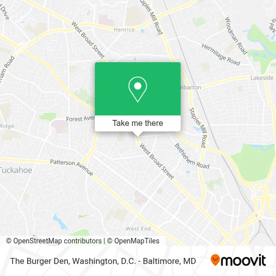 The Burger Den map