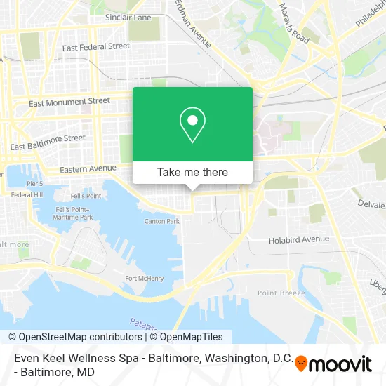 Even Keel Wellness Spa - Baltimore map