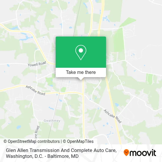 Glen Allen Transmission And Complete Auto Care map
