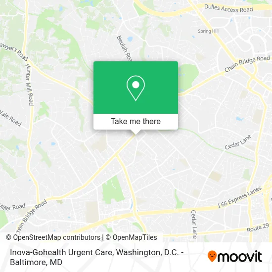 Inova-Gohealth Urgent Care map