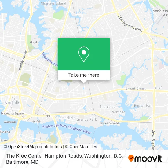 The Kroc Center Hampton Roads map