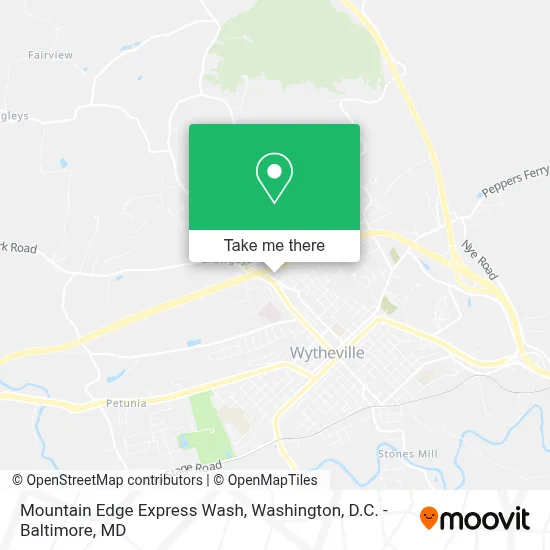 Mountain Edge Express Wash map
