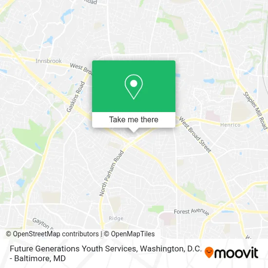 Future Generations Youth Services map