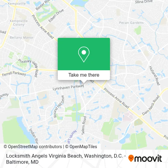 Locksmith Angels Virginia Beach map