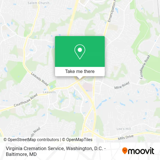 Virginia Cremation Service map