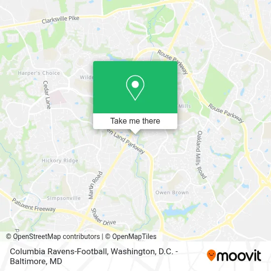 Columbia Ravens-Football map