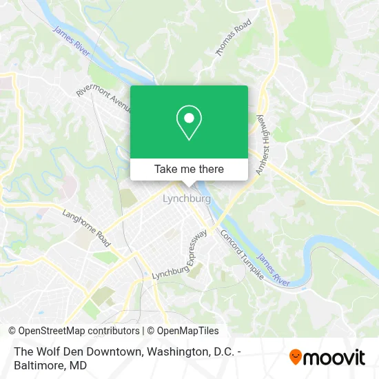The Wolf Den Downtown map