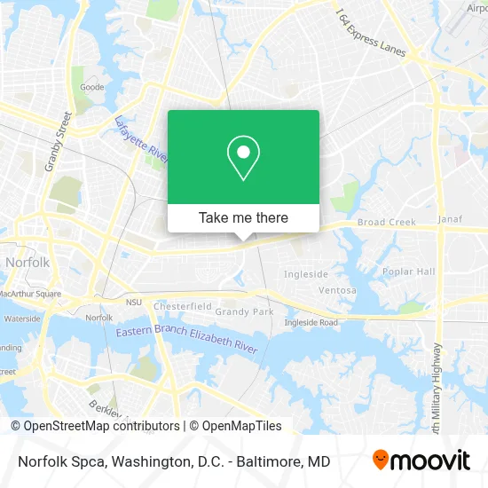 Norfolk Spca map