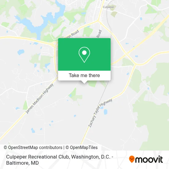 Culpeper Recreational Club map