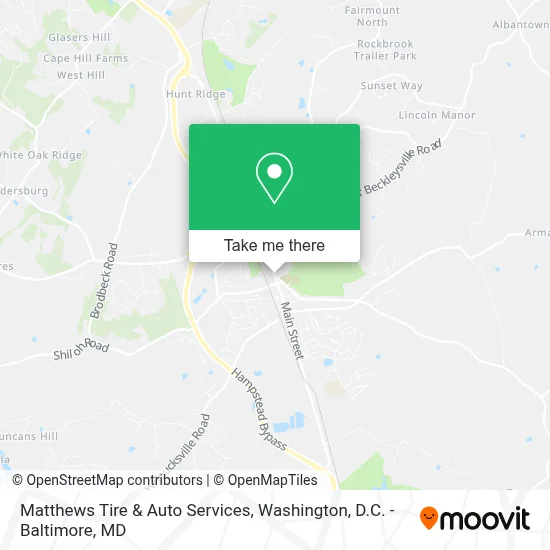 Matthews Tire & Auto Services map