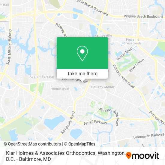 Klar Holmes & Associates Orthodontics map