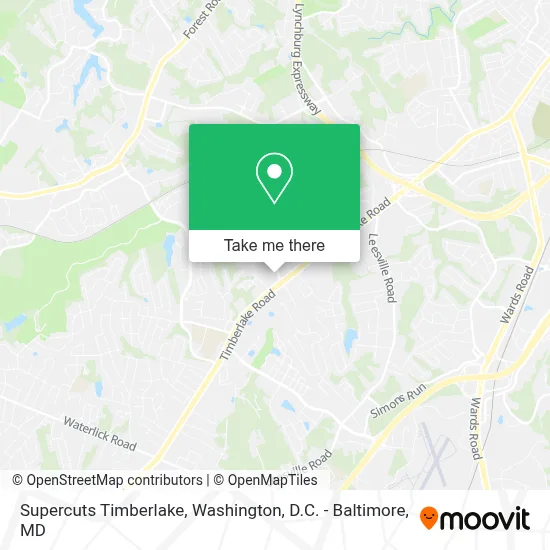 Supercuts Timberlake map