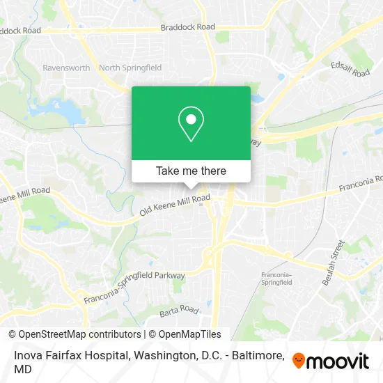 Inova Fairfax Hospital map