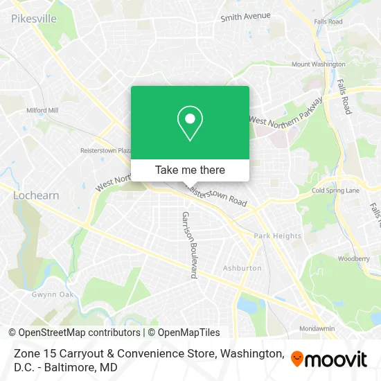 Zone 15 Carryout & Convenience Store map